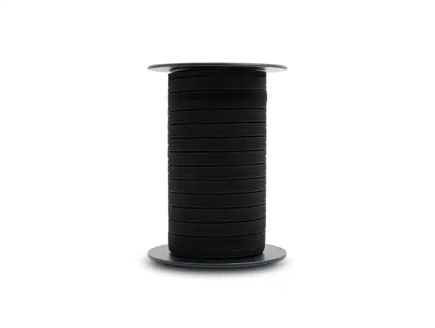 ELASTICO POLIESTER NEGRO 9MM X 50MTS