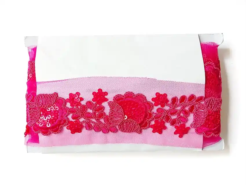 GALON BORDADO TUL JACKY 7CM X 9MTS