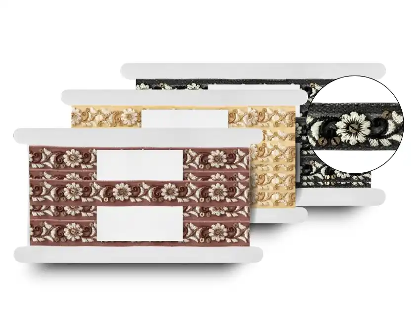 GALON BORDADO MILAN 2,5CM X 9MTS