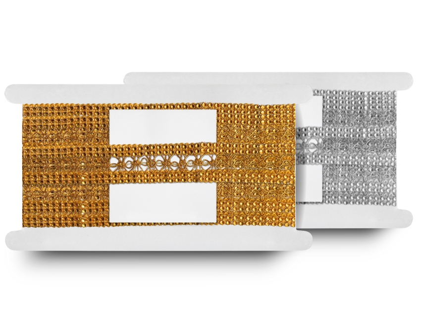  GALON LUREX C/FALSO STRASS 3,5CM X 15YDS 