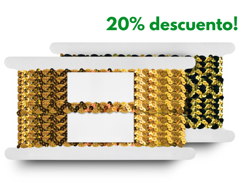 GALON ONDA C/LENTEJUELAS 1,5CM X 20YDS