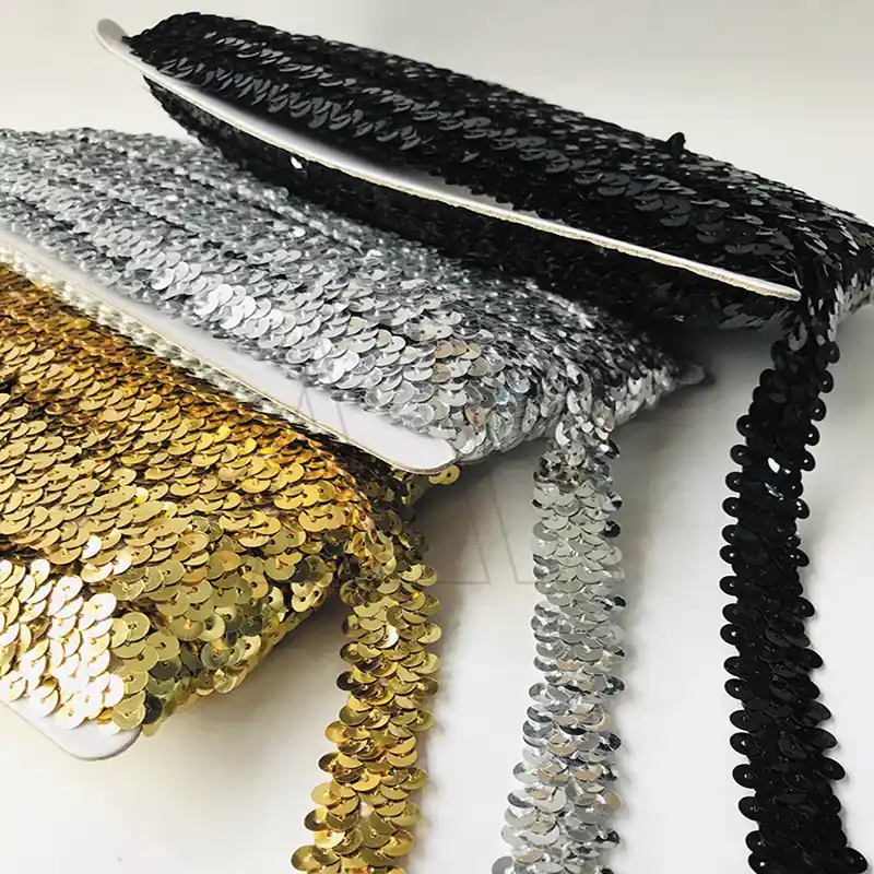 GALON ELASTIZADO C/LENTEJUELAS X 20YDS