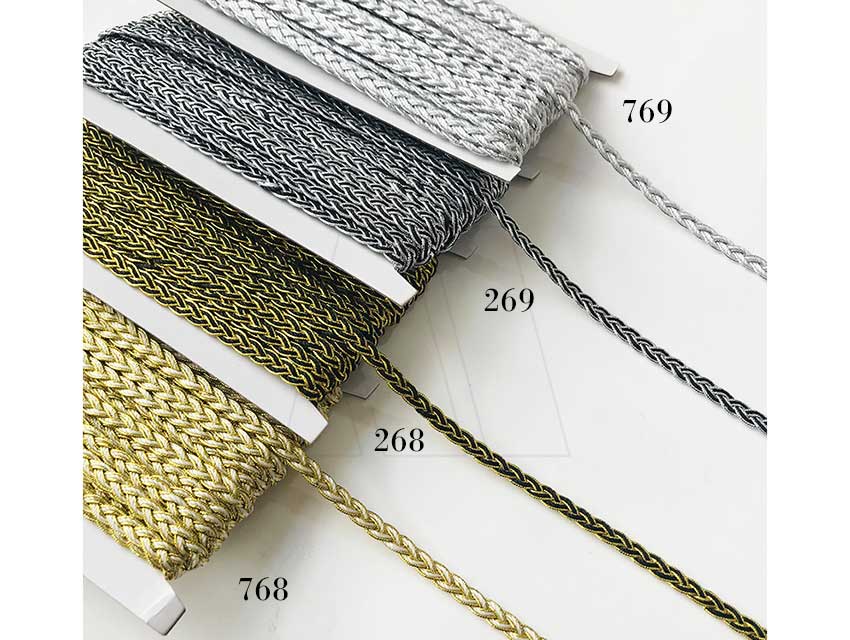 GALON TRENZA 4 COMBINACIONES 7MM X 20YDS