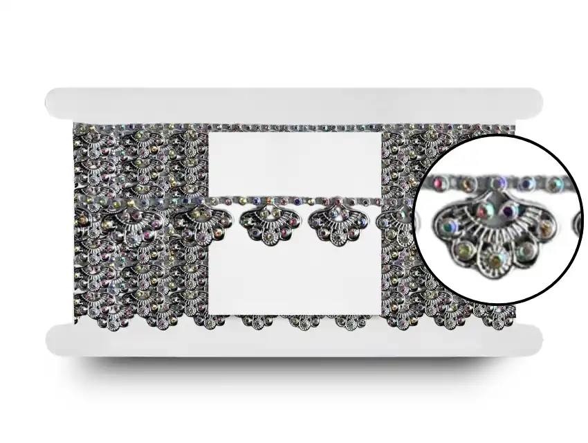 GALON CON STRASS BRILLO 1,7CM X 5YDS