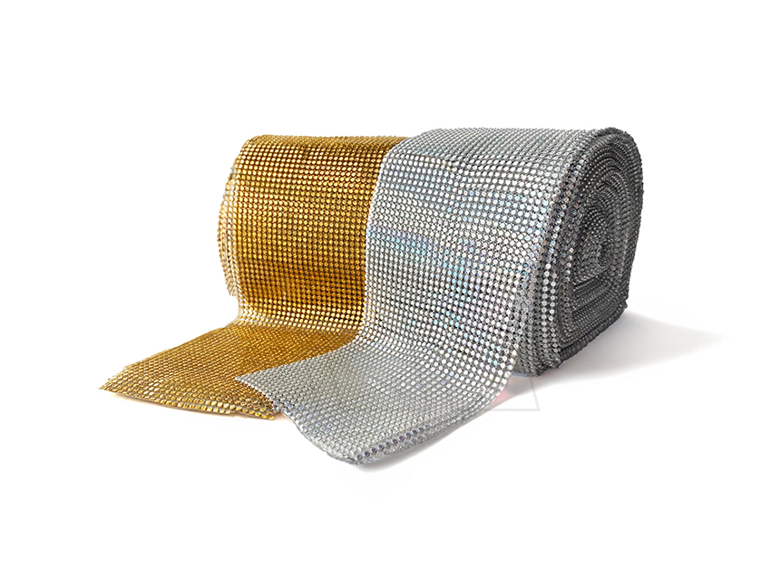  GALON FALSO STRASS AURORA BOREAL 10CM X 10YDS 