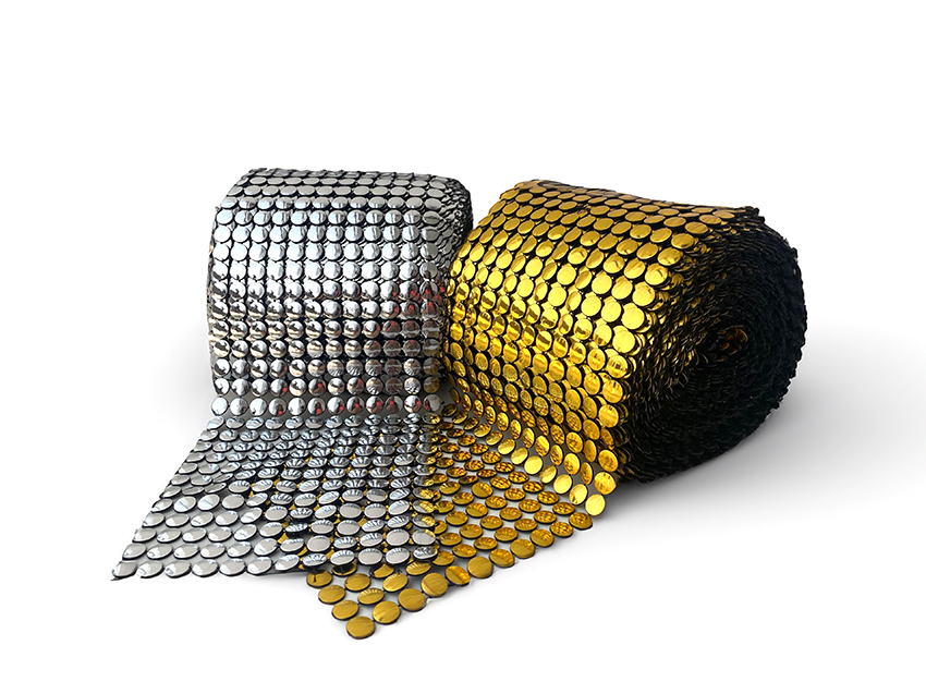 GALON CIRCULOS SIMIL METALICO 11CM X 10YDS
