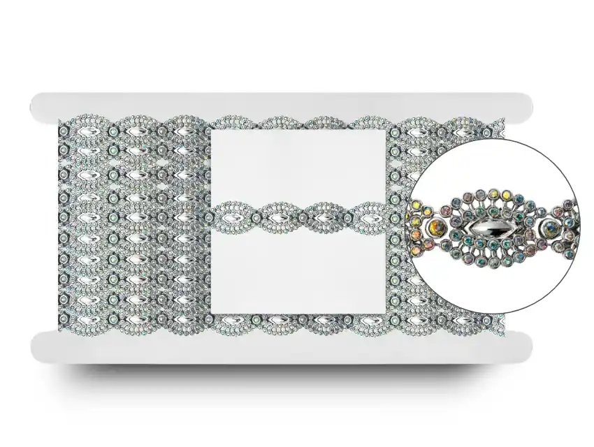 GALON PLASTICO CON STRASS 2CM X 5YDS