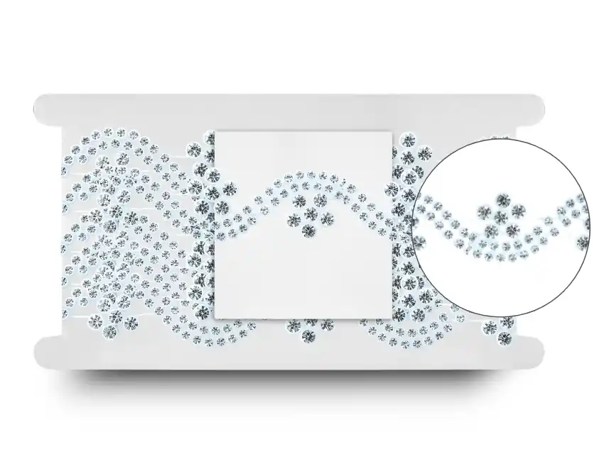 GALON PLASTICO BLANCO CON STRASS VIDRIO 2CM X 5YDS