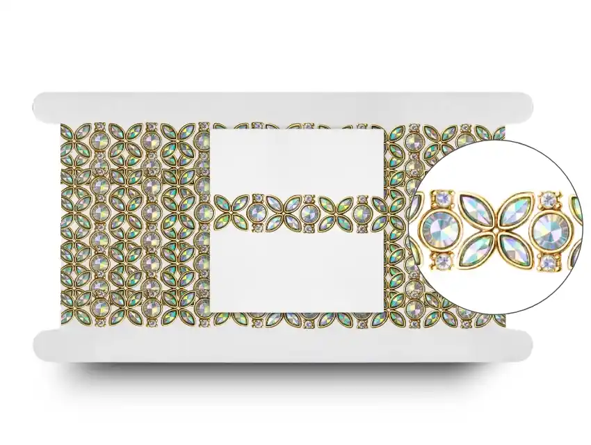 GALON PLASTICO CON STRASS 1,6CM X 5YDS