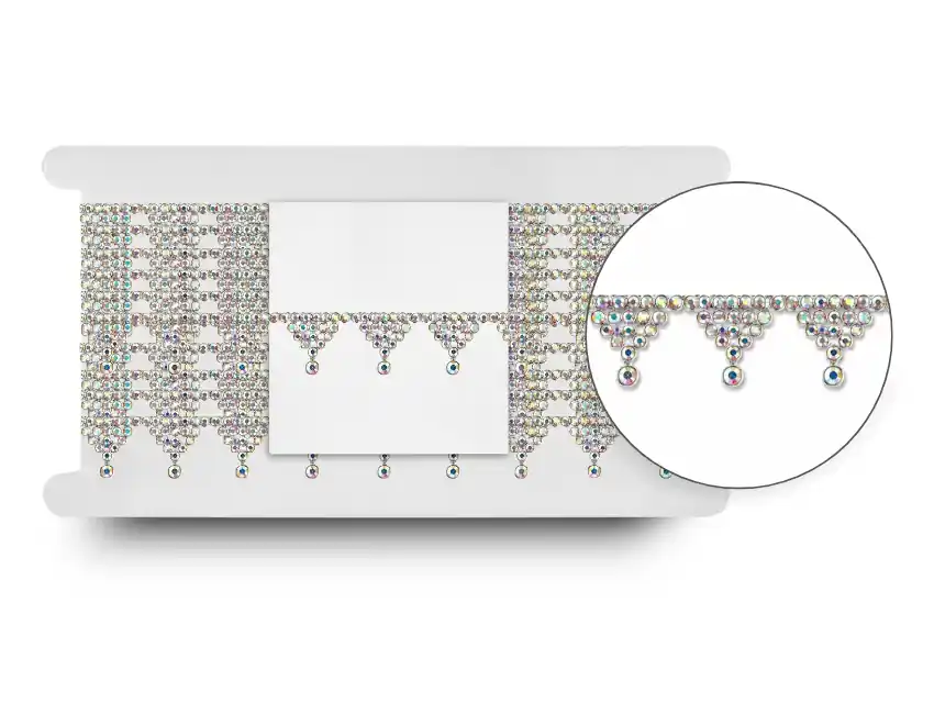 GALON PLASTICO CON STRASS 2,5CM X 4,57MTS