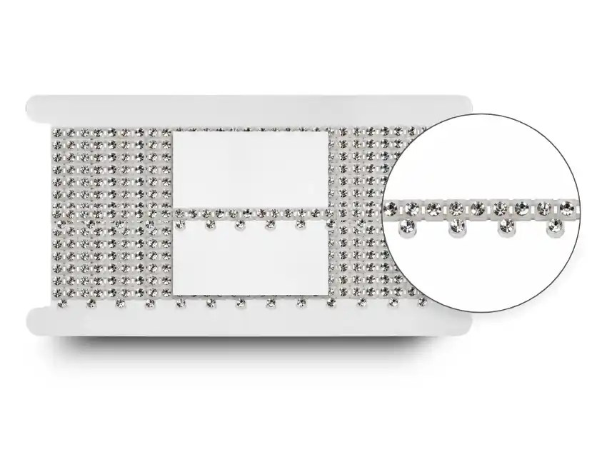 GALON PLASTICO CON STRASS 1CM X 4,57MTS