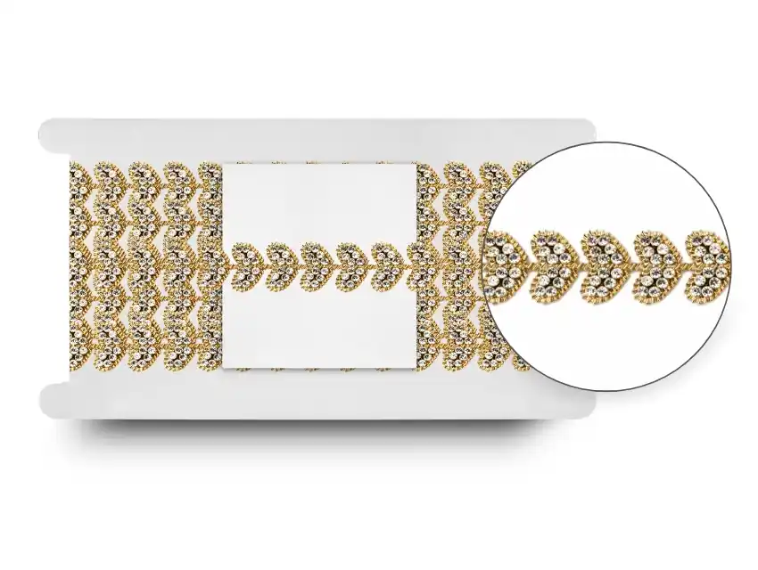 GALON PLASTICO CON STRASS 2,5CM X 4,57MTS