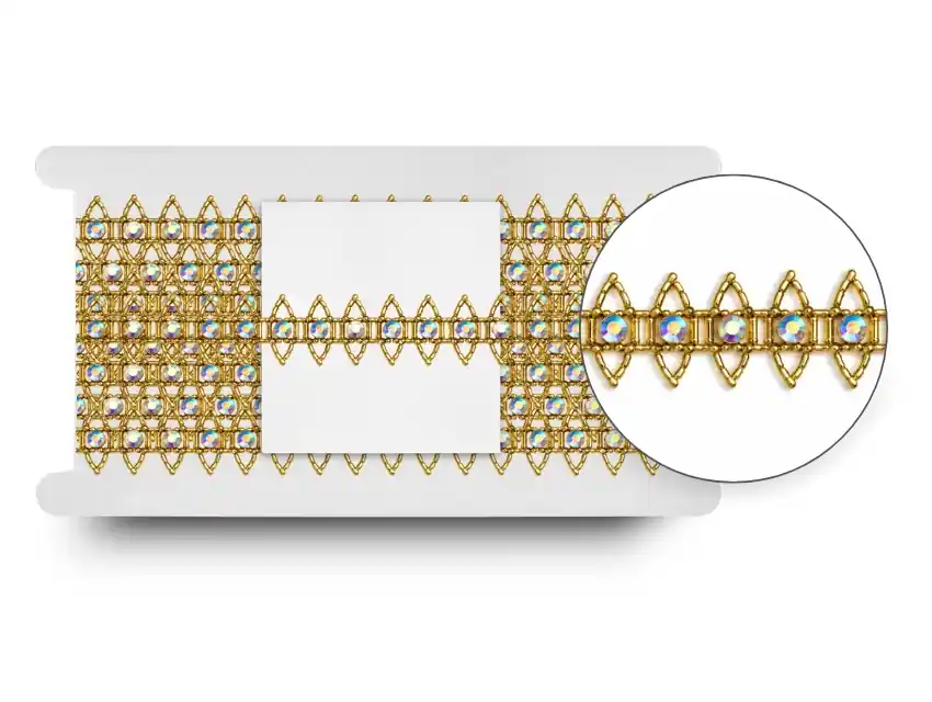 GALON PLASTICO CON STRASS 2CM X 4,57MTS