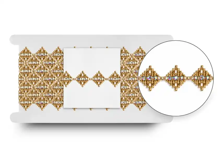 GALON PLASTICO CON STRASS 2,1CM X 4,57MTS