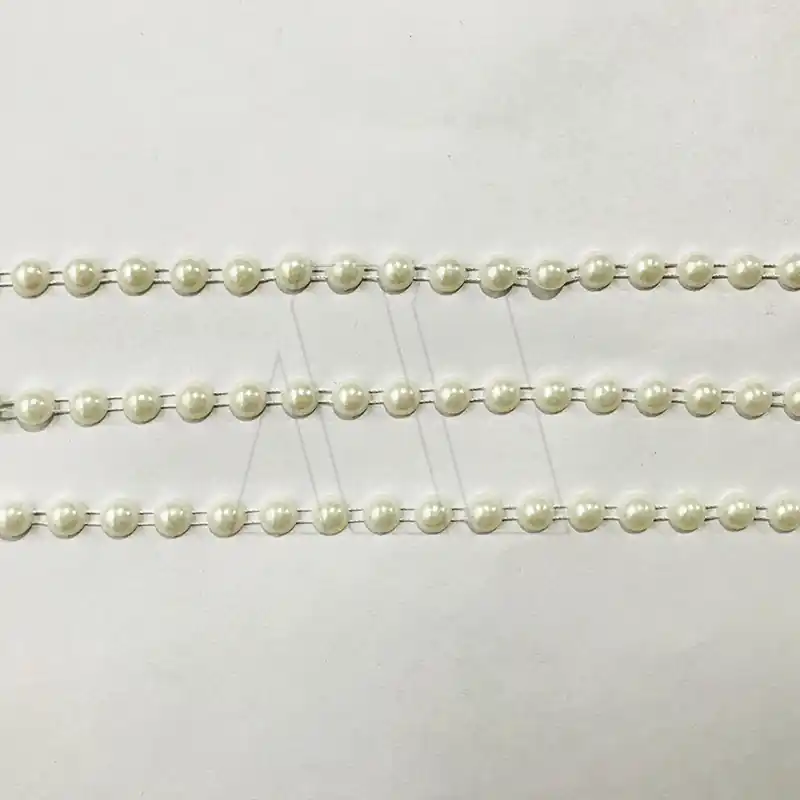 GALON MEDIA PERLA BLANCO 8MM X 25YDS