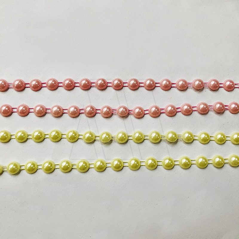 GALON MEDIA PERLA COLOR 6MM X 25YDS