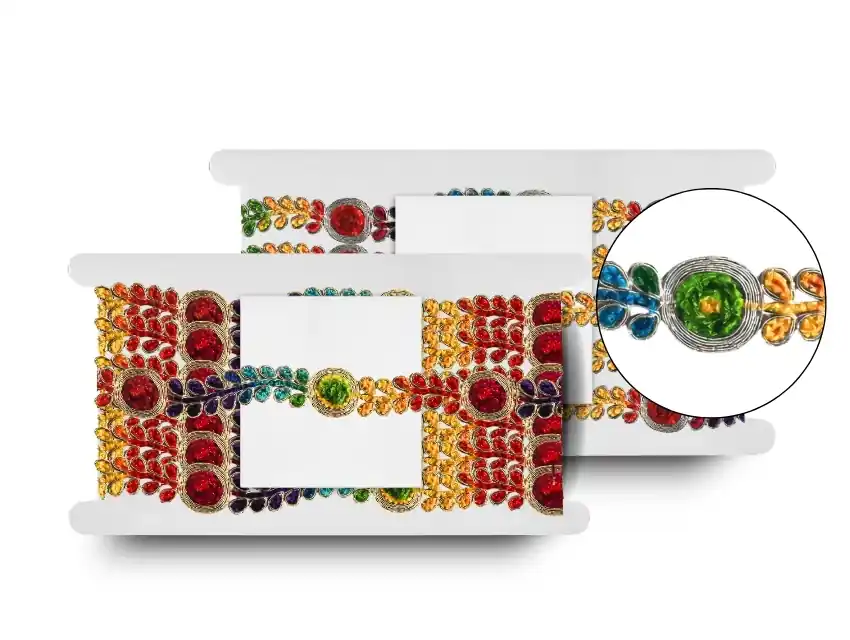 GALON BORDADO MULTICOLOR IBIZA 3,5CM X 9MTS