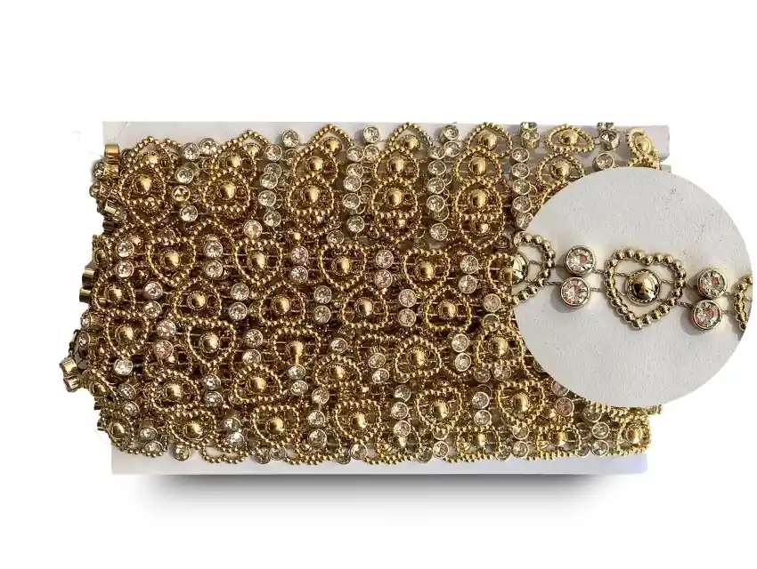  GALON FANTASIA CORAZON C/STRASS 1,6CM X 10YDS 