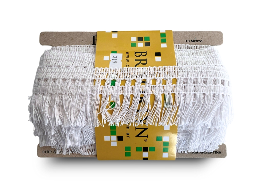 FLECO MANTA ALGODON BROOKLYN BLANCO 6CM X 10MTS