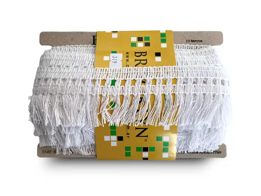 FLECO MANTA ALGODON BROOKLYN BLANCO 6CM X 10MTS