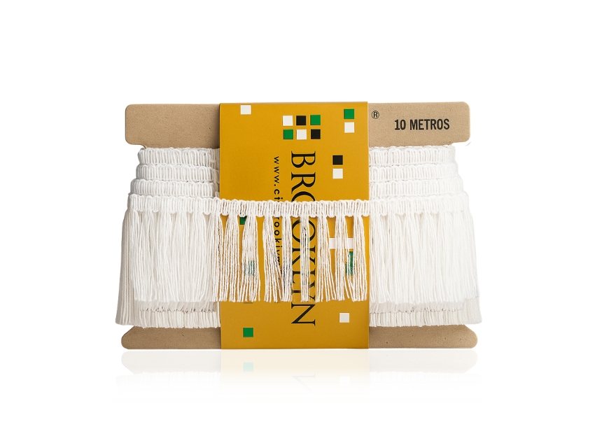 FLECO ALGODON BROOKLYN BLANCO 4CM X 10MTS
