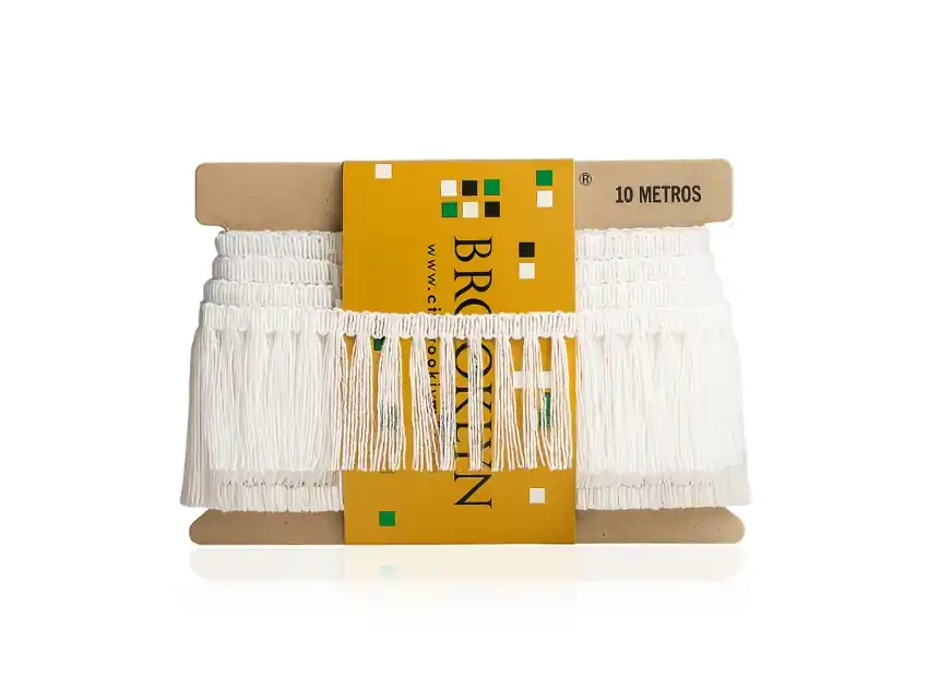 FLECO ALGODON BROOKLYN BLANCO 4CM X 10MTS