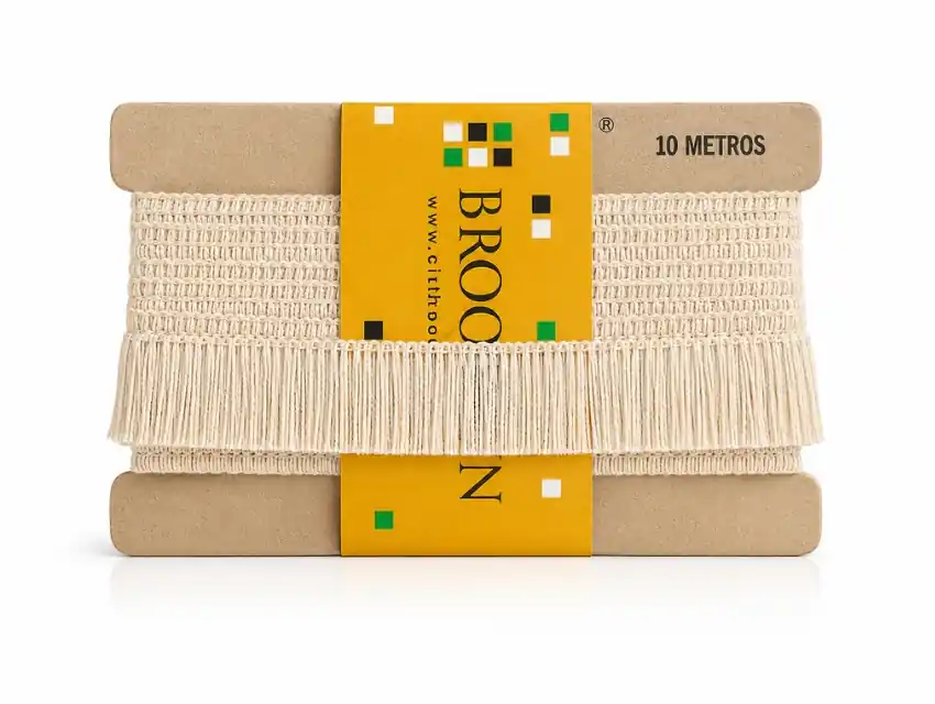FLECO ALGODON BROOKLYN NATURAL 4CM X 10MTS