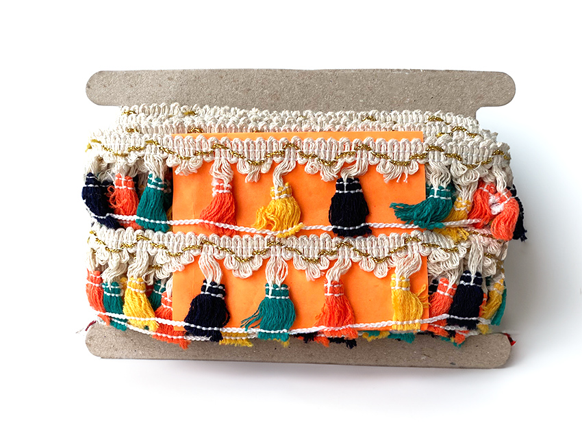 FLECO ALGODON Y POLIESTER MULTICOLOR CON LUREX 4CM X 10MTS