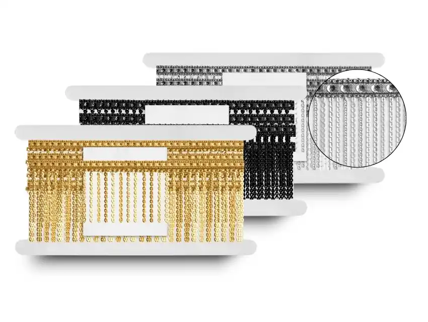 FLECOS LUREX C/ LENTEJUELAS BARCELONA 7CM X 9MTS