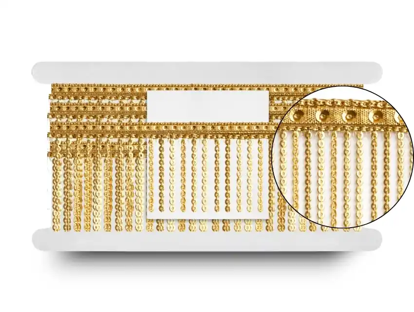FLECOS LUREX C/ LENTEJUELAS BARCELONA 7CM X 9MTS