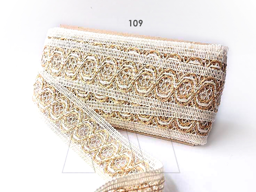 PUNTILLA RUSTICA CRUDO Y YUTE 45MM X 12MTS