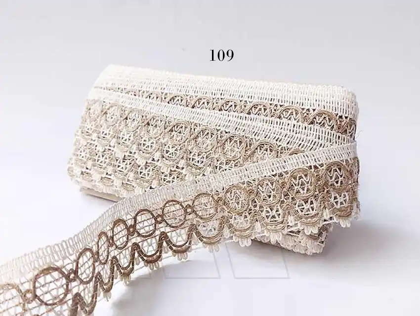 PUNTILLA RUSTICA NATURAL Y YUTE 45MM X 12MTS