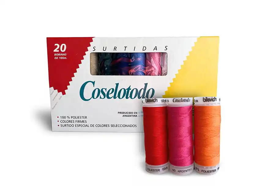 HILO MULTIUSO/COSELOTODO POLIESTER COLORES SURTIDOS 20UN X 100MTS