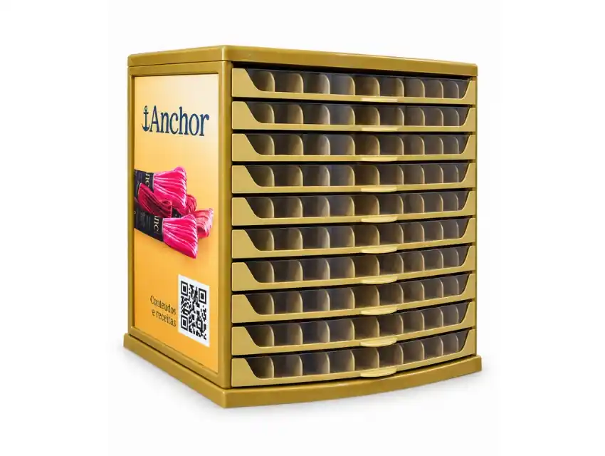 EXHIBIDOR ANCHOR MOULINE 200 COLORES X 12 MADEJAS VACIO