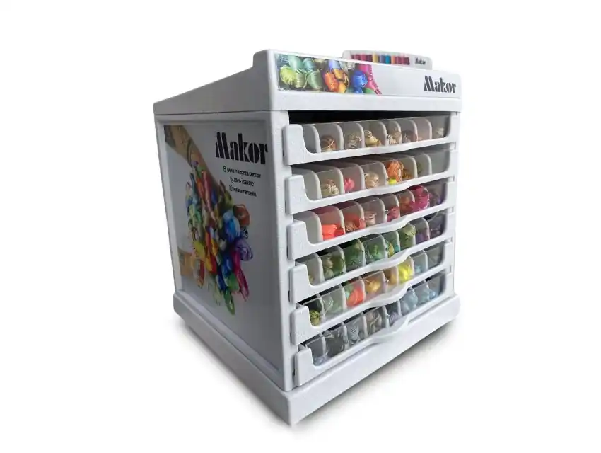 EXHIBIDOR DE HILOS PARA BORDAR SIMIL MOULINE 96 COLORES X 3 MADEJAS