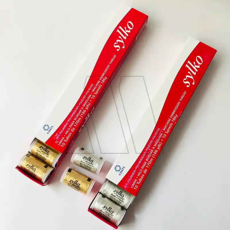 HILO SYLKO P/BORDAR A MAQUINA COATS METALIZADO X 10 OV