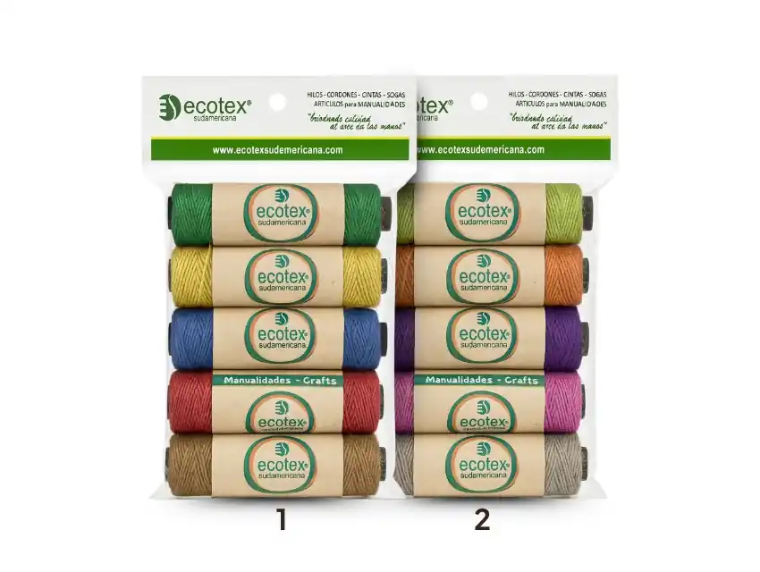 HILO DE YUTE COLORES SURTIDOS EXTRAFINO 1 MM 5 BOB X 35MTS