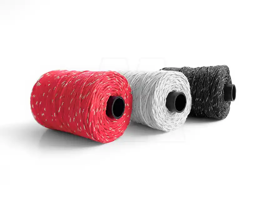 HILO ENCERADO CON LUREX PLATEADO 1MM X 70MTS 