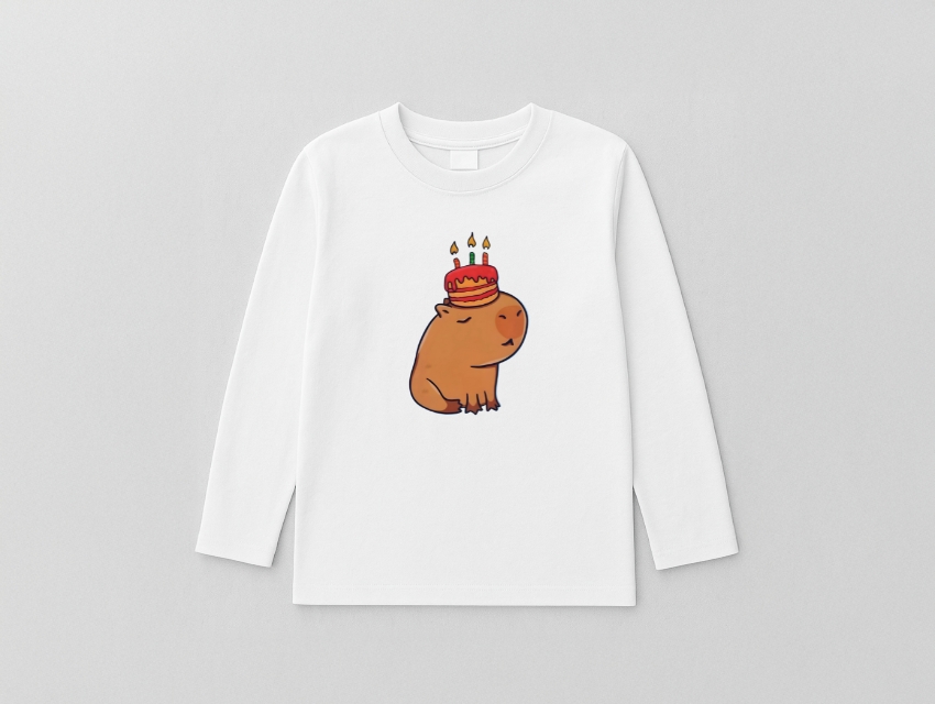 REMERA MANGAS LARGAS BLANCA ALGODON ESTAMPADA CAPIRABA PASTEL TALLE 4 AL 12 