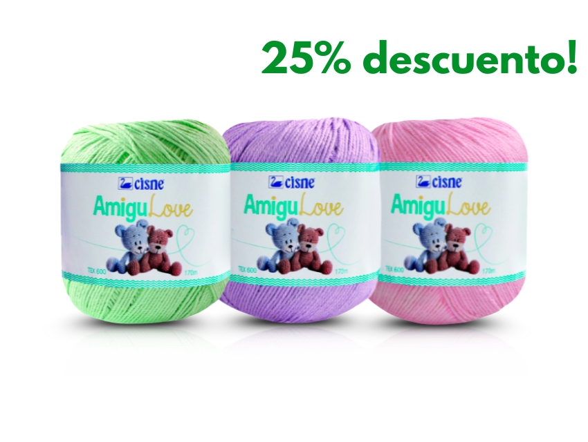 HILO CISNE AMIGULOVE COLOR 100% ALGODON MERCERIZADO 1 OV X 170MTS (120GRS)