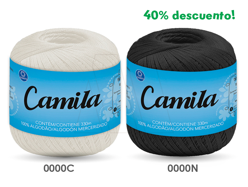 HILO CAMILA NATURAL - NEGRO 10 OV X 330MTS 50GRS