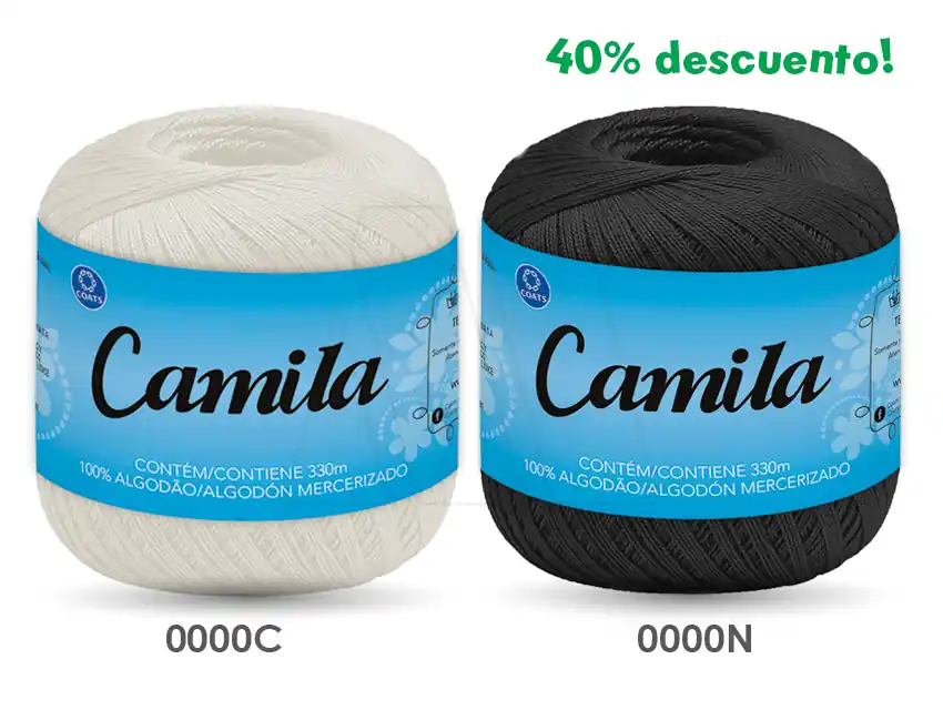 HILO CAMILA NATURAL - NEGRO 10 OV X 330MTS 50GRS