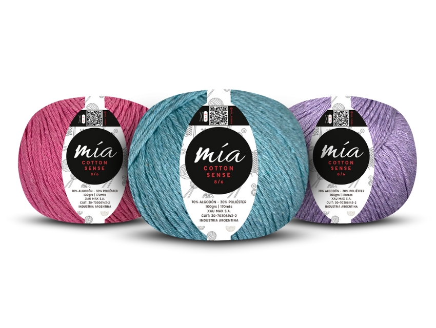 HILO 6 CABOS 70% ALGODON 30% POLIESTER MIA HILADOS COTTON SENSE RUSTICO 10 OV X 100 GRS