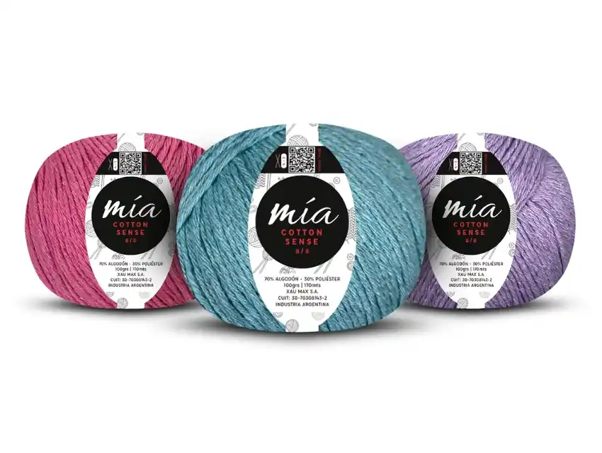 HILO 8 CABOS 70% ALGODON 30% POLIESTER MIA HILADOS COTTON SENSE RUSTICO 10 OV X 100 GRS