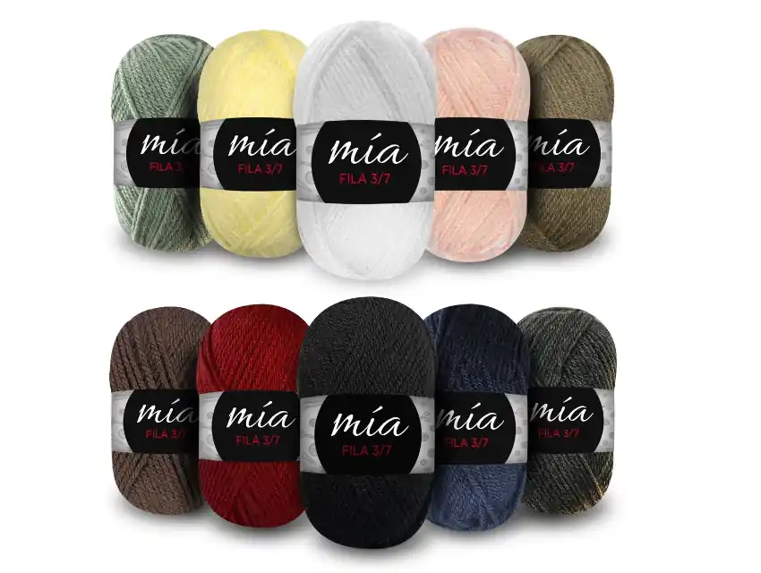 PAQUETE SURTIDO LANA 100% ACRILICO MIA HILADOS FILA 3/7 10 OV X 50GRS