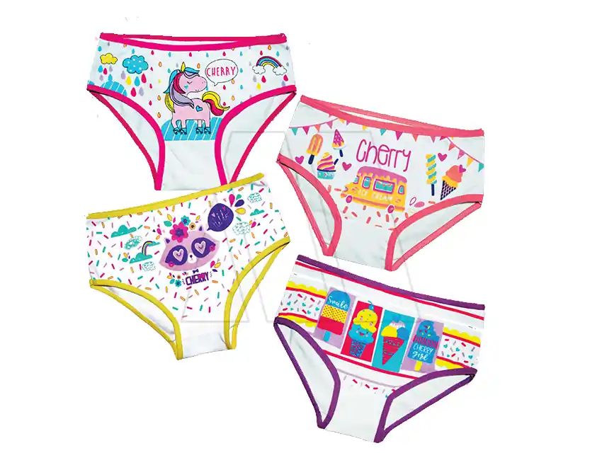 BOMBACHA NENA ESTAMPADA CHERRY ALG Y LYCRA T 4,6,8