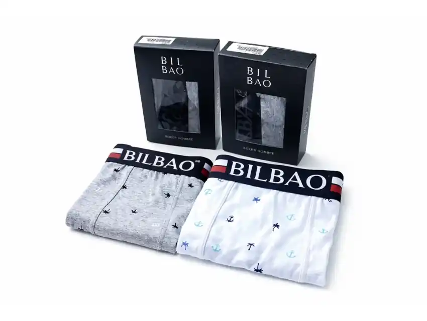 BOXER CLASICO ALG.LYCRA ESTAMPADO C/ELASTICO PERSONALIZADO BILBAO TALLE XXL