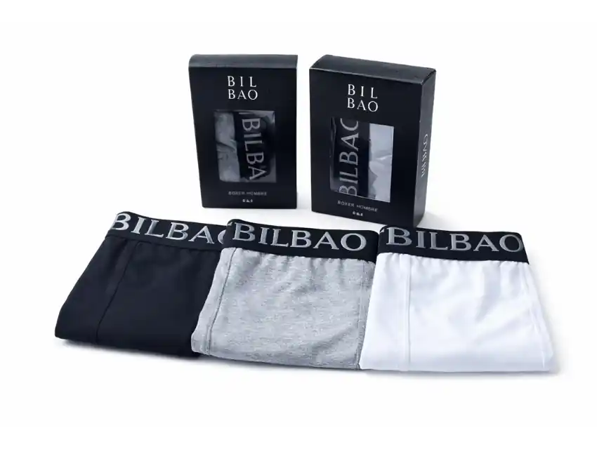 BOXER CORTO ALG. LYCRA LISO C/ELASTICO PERSONALIZADO BILBAO TALLE S-M-L-XL