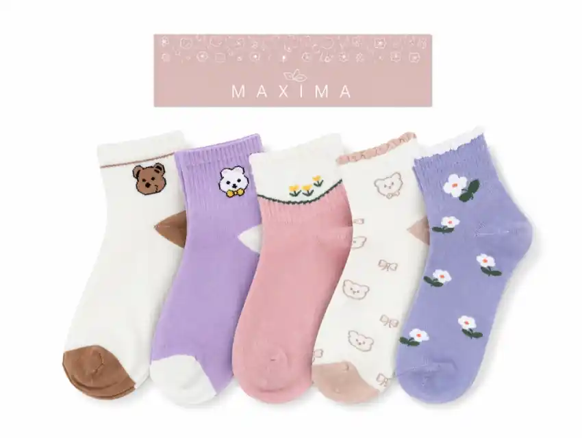MEDIAS MAXIMA TOBILLERO BAJO DE POLIESTER INFANTIL SURTIDO X PAR 