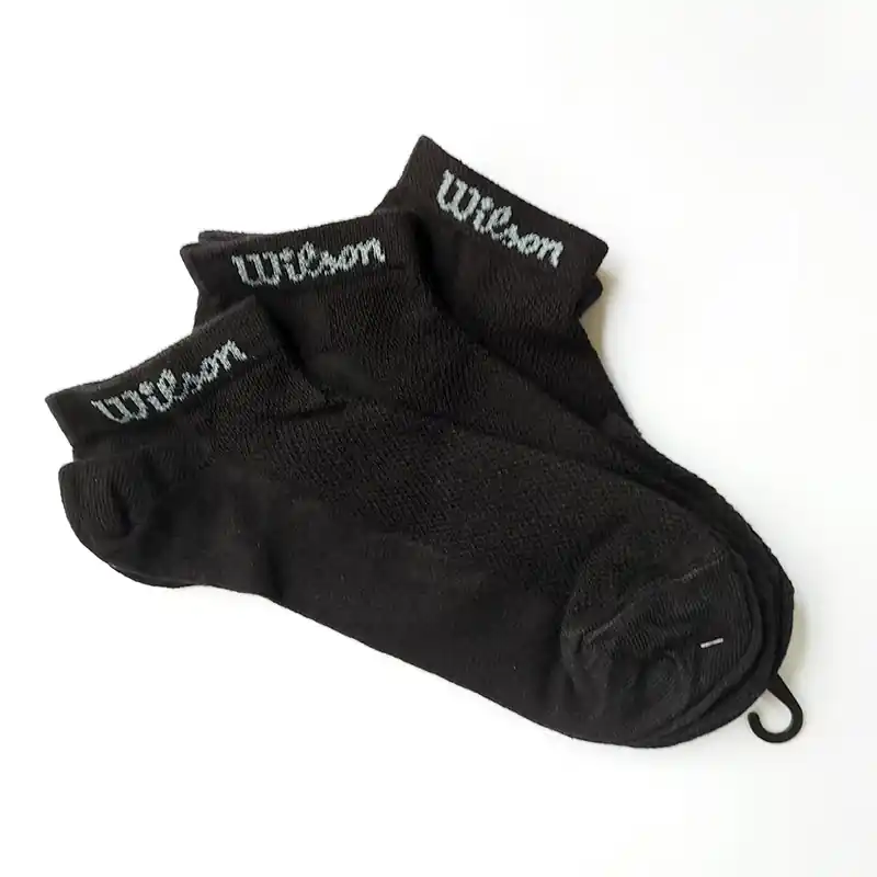 SOQUETE CORTO DAMA ALGODON WILSON NEGRO PACK X 3UN